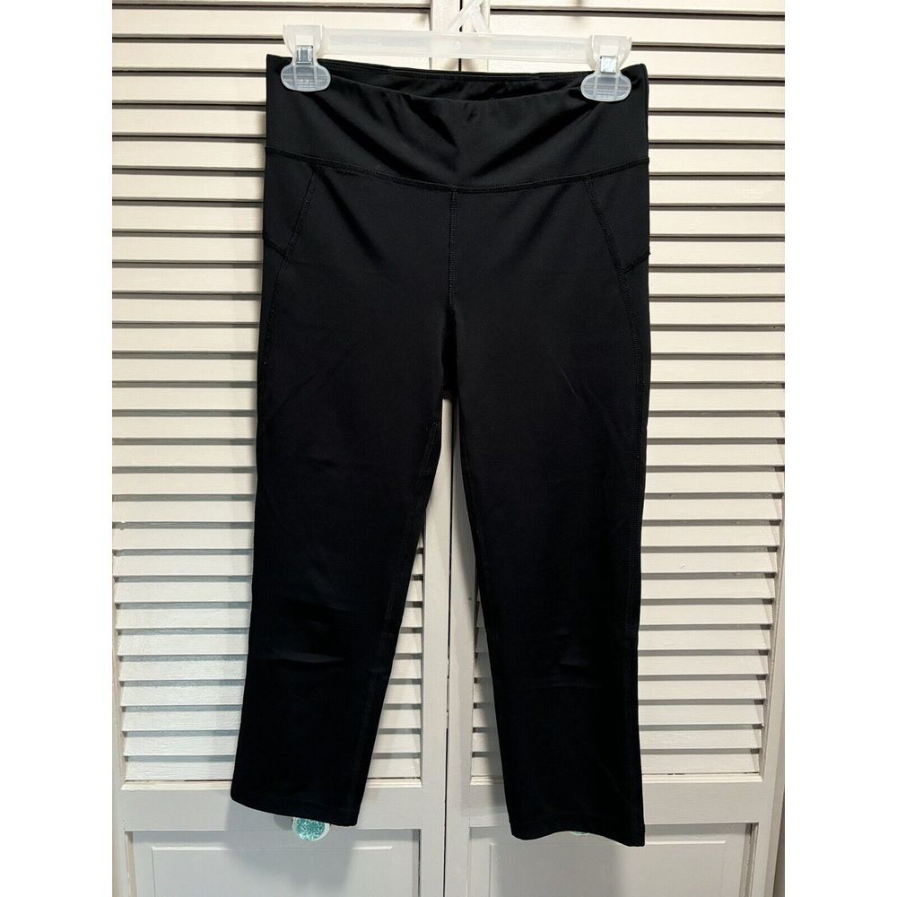 Live Love Dream Girls Leggings Size M Black Stretch‎ Athletic Wide Band Waist